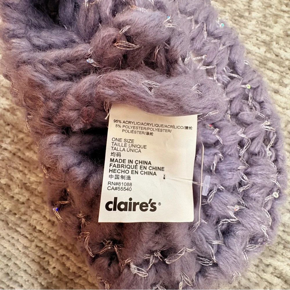 6for$20❤️bundle item! Claire's Soft Purple Knit Beret